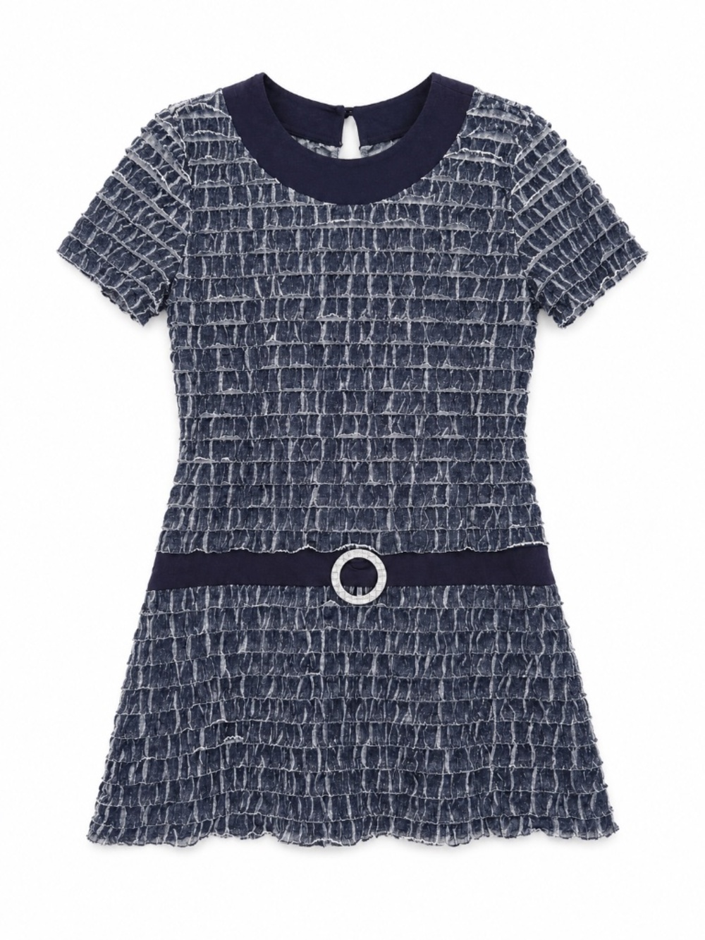 Joseph Ribkoff mini dress/tunic short sleeves tiered 12 drop waist retro 60's